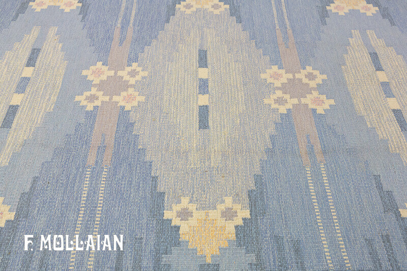 Semi-Antique Swedish Kilim n°:14040292